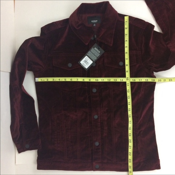 Hudson Trucker Jacket Velvet finish Maroon Small - Picture 2 of 8